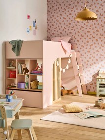 Cama mezanino com arrumação, para criança, Playful rosa