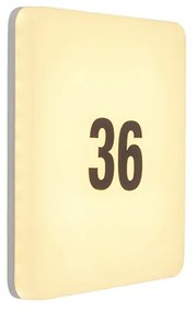 Candeeiro de parede quadrado moderno com LED incluído e folha de autocolantes com números - Plater