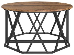 Mesa de Centro vidaXL Madeira Velha 80x80x42 cm em Madeira de Engenhar