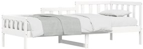 Sofá-cama sem colchão 80x200 cm madeira de pinho maciça branco