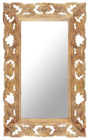 321639 vidaXL Espelho esculpido à mão 80x50 cm mangueira maciça castanho
