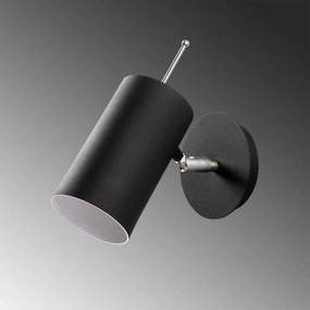 Candeeiro de Parede Kem – Preto/Níquel – 9 x 22 cm