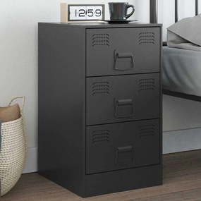 Mesa de cabeceira 34,5x39x62 cm aço preto