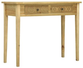 vidaXL Mesa consola c/ 2 gavetas padrões esculpidos 96x40x78cm madeira