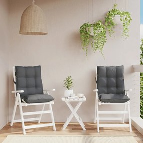 Almofadões cadeira encosto baixo jardim 2 pcs oxford antracite