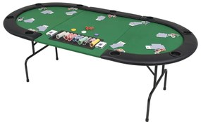 Mesa de póquer dobrável em três 9 jogadores verde