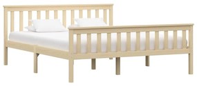 Estrutura de cama em pinho maciço 160x200 cm cor madeira clara