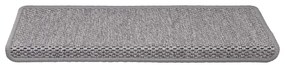Tapetes escada adesivos aspeto sisal 30pcs 65x21x4 cm prateado