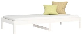 Sofá-cama de solteiro 90x190 cm madeira de pinho maciça branco