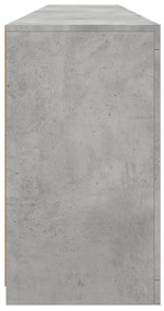 Aparador com luzes LED 202x37x67 cm cinzento cimento