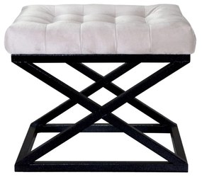 Pouffe Capraz – Preto e Branco – 50x42x40 cm
