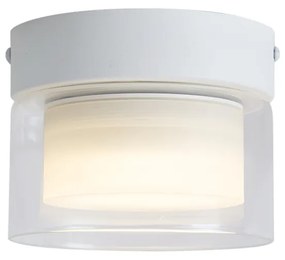 Plafon moderno branco com vidro transparente - Puck Moderno