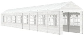 Gazebo com telhado 20,07x2,28x2,69 m polietileno branco