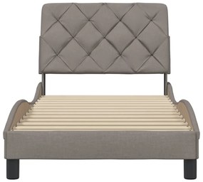 Estrutura de cama sem colchão 90x190 cm tecido cinzento