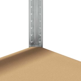 Estantes 5 prateleiras 2 pcs derivados de madeira/aço prateado