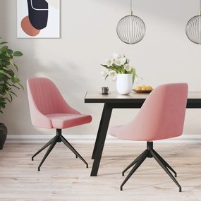 vidaXL Cadeiras de jantar 2 pcs veludo rosa