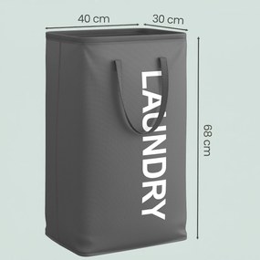 Cesto de roupa suja dobrável, 80 L 40 x 30 x 68 cm Preto
