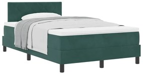 Cama Box com Colchão vidaXL Verde Escuro Pequeno Duplo Veludo