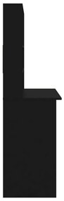 Secretária c/ prateleiras 102x45x148 cm derivados madeira preto