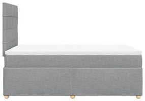 Cama boxspring com colchão 120x190 cm tecido cinzento-claro