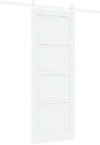 Porta Deslizante vidaXL com Conjunto de Ferragens Branca 78x202 cm Mad