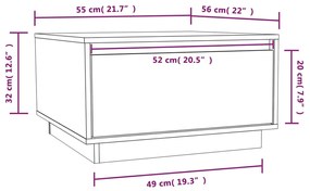 Mesa de centro 55x56x32 cm pinho maciço castanho mel