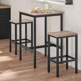 Mesa de bar com estrutura de aço 60 x 60 x 92 cm preto-Greige