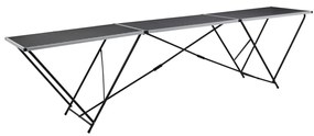 vidaXL Mesa/bancada de trabalho dobrável MDF e alumínio 300x60x78 cm