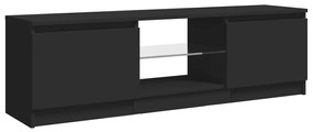 Móvel de TV com luzes LED 120x30x35,5 cm preto