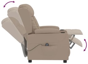 Poltrona reclinável elétrica couro artificial cor cappuccino