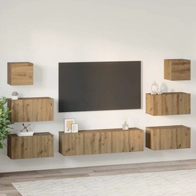 Conjunto de móvel de TV 8 pcs carvalho artisiano