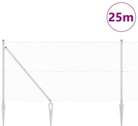 Cerca de Arame Soldado com 13 Estacas de Ponta 1.2x25 m Aço Galvanizad