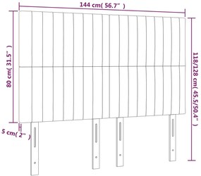 Cabeceira de cama 4 pcs tecido 72x5x78/88 cm cinzento-escuro