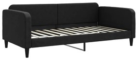 Sofá-cama com gavetão 100x200 cm tecido preto