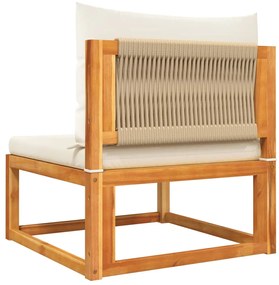 6 pcs conjunto de sofás de jardim com almofadões acácia maciça