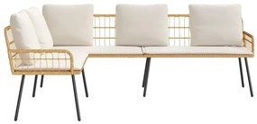 Sofá em L vidaXL Natural 231x173x78 cm de Rattan Sintético