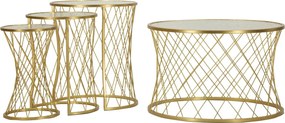 CONJUNTO DE 4 MESAS NOAH DOURADO Ø 70X45-47X54,5-36x50-28x45 CM