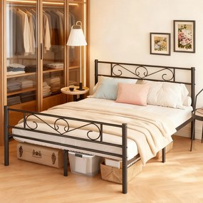 Cama metálica 160 x 200 cm (COLCHÃO NÃO INCLUIDO), estrutura de cama preta