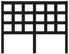 Cabeceira de cama 125,5x4x100 cm pinho maciço preto