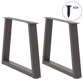 Pés para mesa de centro em forma de V, 2 peças, antracite, 60x (42-43,