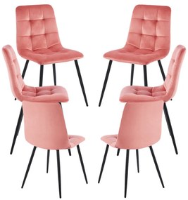 Pack 6 Cadeiras Stuhl Veludo - Rosa