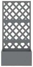 Vasos/floreiras com treliça WPC 2 pcs 65x33x135 cm cinzento