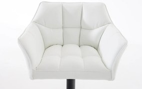 Banco de bar Damaso em couro sintético e com estrutura preta 64 x 88-113 x 45 cm Branco