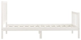 Estrutura de cama 100x200 cm madeira maciça branco