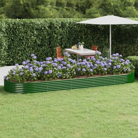 vidaXL Canteiro elevado jardim 450x140x36 cm aço galvanizado verde