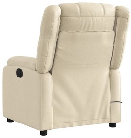 Poltrona de massagens reclinável tecido cor creme