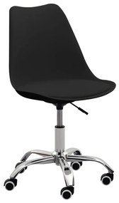 vidaXL Cadeira de escritório couro artificial preto
