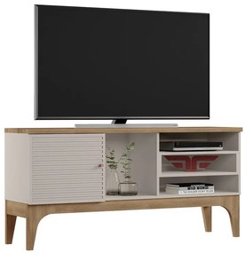Móvel TV LISBOA – 136x36,5x67,3 cm – MDP Casca de Ovo e Cedro com Port