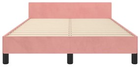 Estrutura de cama com colchão 120x190 cm veludo rosa