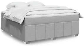 vidaXL Cama com molas/colchão 180x200 cm tecido cinzento-claro